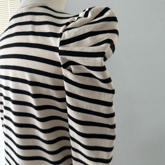 REBECCA MINKOFF Talia Puff Sleeve Black & White Dress Sz XS - Picture 8 of 11